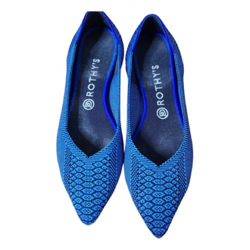 Rothy’s The Point Pattern Lapis Python Blue Size … - image 1